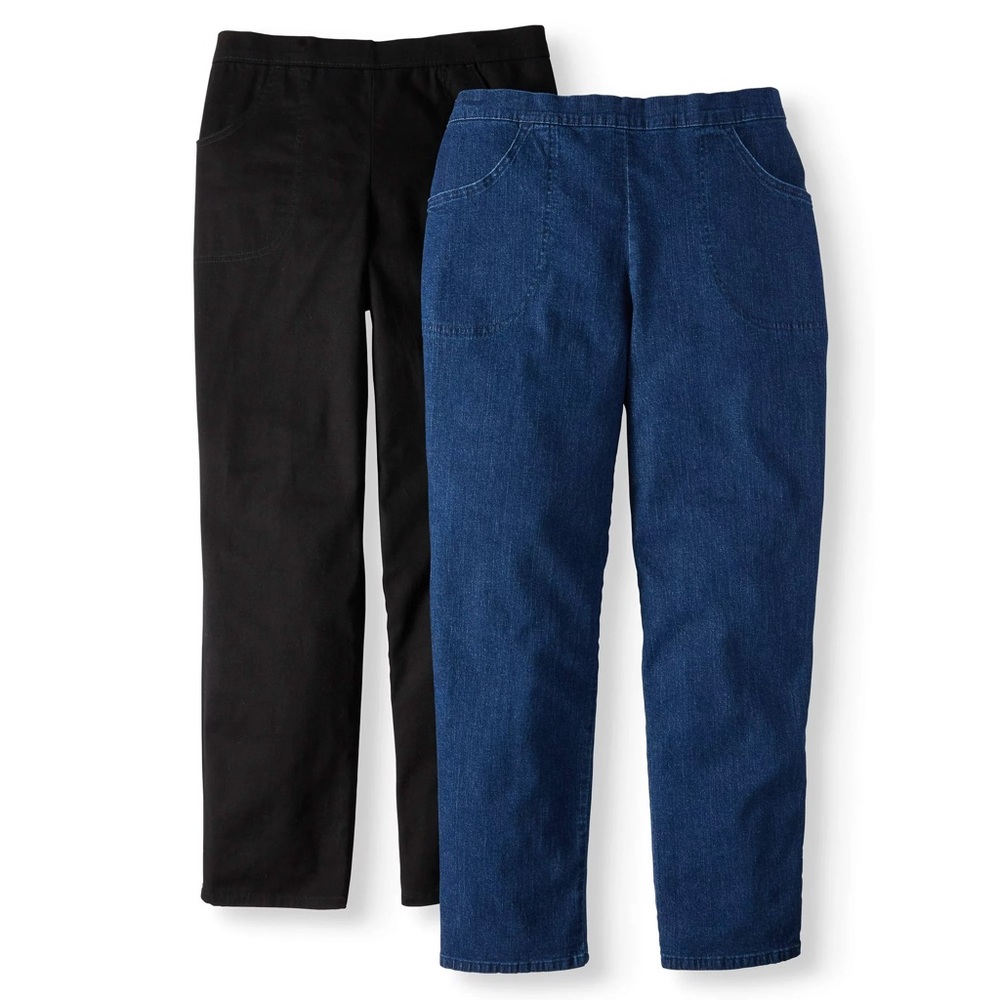 NWT ‘Just My Size’ 2Pack Demin Blue and Black Jeans Bundle Size 4X